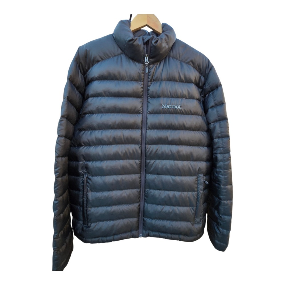 Marmot Puffer Jacket Down Fill Large Black 700 Fill Outdoor No‎ Hood